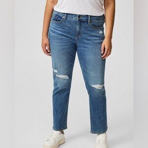 🆕 Torrid Perfect Boyfriend Mid-Rise Distressed Ankle Jeans Relaxed Fit NWT